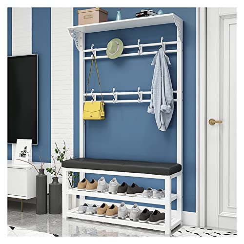 Industrial Entryway Bench with Coat Rack & Shoe Storage - 4-in-1 Hall Tree with Cushioned Sat, Shelves & Hooks for Coats, Hats & Accessories - Space-Saving Nizer Industrial Entryway Bench with Coat Rack & Shoe Storage - 4-in-1 Hall Tree with Cushioned Sat, Shelves & Hooks for Coats, Hats & Accessories - Space-Saving Nizer von Generic
