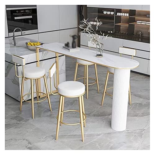 Industrial Style Frühstück Bar Stools Set of 2 Kitchen Island Zähler Stühle mit Backs Weiß PU Leder Sitze und Gold Metall Beine Modern Home Garden Möbel von Generic