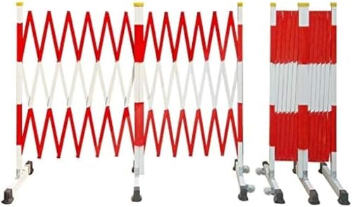Industrielle Erweiterbare Metallbarrikade | Stahl Verkehrszaun | Crowd Control Traffic Guidance Für Hosp, Garagen, Arbeitszonen, Red, 1.2x5m von Generic