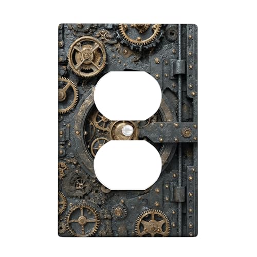 Industrielle Getriebe-Lichtschalter-Abdeckplatte/Steckdosenabdeckungen, antikes Bronze-Steampunk-Design für Heimdekoration, thermoplastische Wandplatten, Standardgröße, Einzel-Duplex-Steckdose Industrielle Getriebe-Lichtschalter-Abdeckplatte/Steckdosenabdeckungen, antikes Bronze-Steampunk-Design für Heimdekoration, thermoplastische Wandplatten, Standardgröße, Einzel-Duplex-Steckdose von Generic