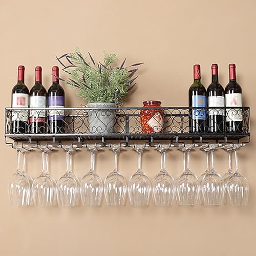 Industrielles Weinregal für die Wand mit Bar-Einheit, multifunktionale Metall-Weinaufbewahrung mit Getränkehalter und Flaschenregalen für Spirituosen, perfekt für Industrielles Weinregal für die Wand mit Bar-Einheit, multifunktionale Metall-Weinaufbewahrung mit Getränkehalter und Flaschenregalen für Spirituosen, perfekt für von Generic