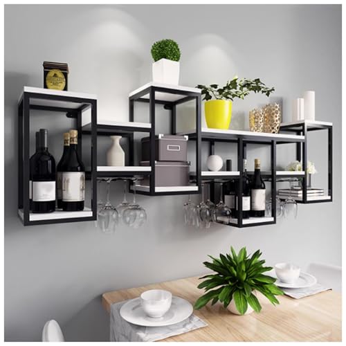 Industrielles rustikales wandmontiertes Weinregal Große Bareinheit aus Metall Schwebendes Regal mit Glashalterdisplay für die Küche Hängendes Weinflaschen-Aufbewahrungsregal für die Heimbard Industrielles rustikales wandmontiertes Weinregal Große Bareinheit aus Metall Schwebendes Regal mit Glashalterdisplay für die Küche Hängendes Weinflaschen-Aufbewahrungsregal für die Heimbard von Generic