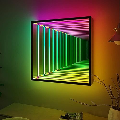 Infinity Spiegel Tunnellampe Einseitige Led 3D Spiegel Nachtlicht Sensorisches Infinity Licht Für Zuhause Wohnzimmer Party Dekoration, 50cm von Generic