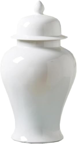 Ingwerglas Vasen Für Blumen Dekorative Keramik Ingwer Glas Vase Mit Deckel Traditionelles Weißes Porzellan Große Tempel Glas Ingwer Glas Vase Mit Deckel von Generic