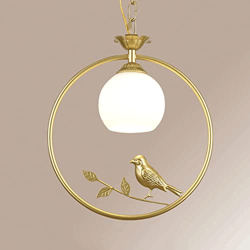 , Inneneinrichtung Restaurant Pendelleuchte - Vogel Deckenpendelleuchte Metall Glas Hängeleuchte Nordamerikanische Persönlichkeit Beleuchtungskörper E27-1 Lampe von Generic