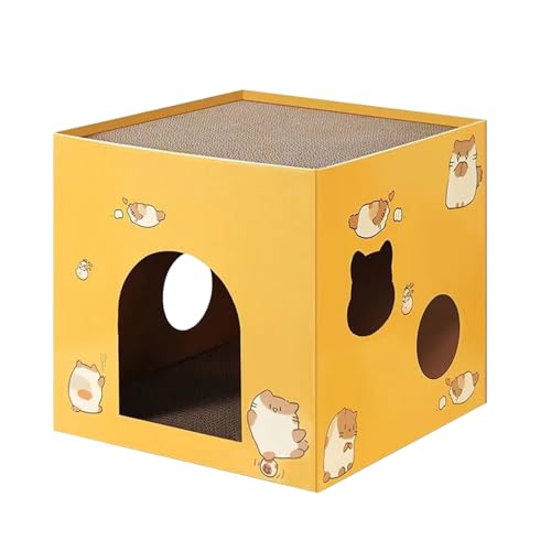 Innenkatze Kratzerhaus | Duraable Cat Box mit Klauenschärfen -Pad | - Cats Playhouse, Lounge & Rasting Spot-sichere und ansprechende Haustiermöbel von Generic