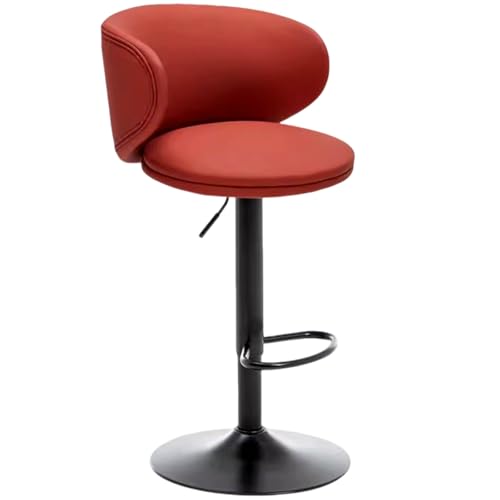 Inselstühle aus Der Mitte des Jahrhunderts für Die Küchentheke, Sitzhöhe Verstellbar von 23,5 Bis 31,5 Zoll, Moderne Gepolsterte Drehbare Drehhocker mit Rückenlehne(Red) von Generic
