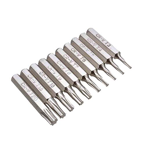 Insert Insert Schraubendreher Torsion Bit Tool 10er Set Bits Werkzeuge & Heimwerker Mini-Elektrowerkzeuge (Silver, One Size) von Generic