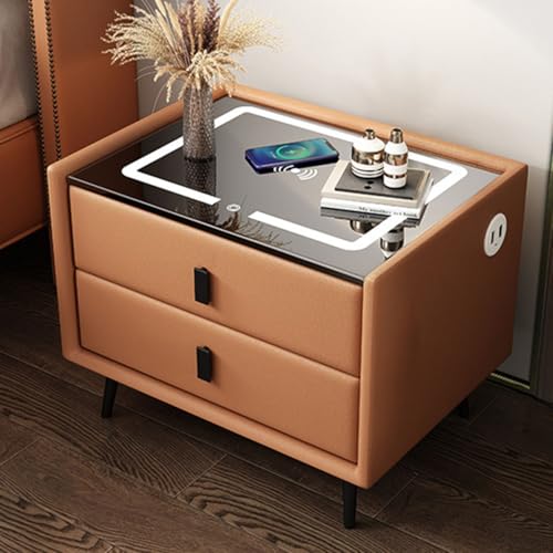 Intelligenter Nachtschrank mit USB-Ladestation und LED-Farbwechselleuchten, moderner Nachttisch mit Stauraumschublade für Schlafzimmer Intelligenter Nachtschrank mit USB-Ladestation und LED-Farbwechselleuchten, moderner Nachttisch mit Stauraumschublade für Schlafzimmer von Generic