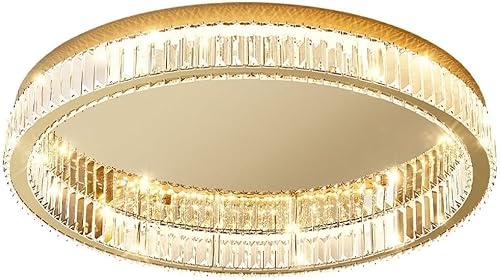 Interieur Kristall Runde Led Einbau Deckenleuchte Luxus Moderne Deckenleuchte Innenbereich Kronleuchter Leuchte Für Wohnzimmer Schlafzimmer Esszimmer Restaurant, Stepless Dimming, 15.7in von Generic