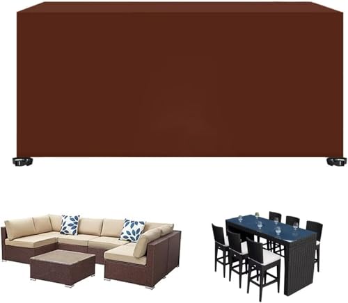 Ja Garde Furiture Abdeckungen 250 * 110 * 90cm wasserdichte Rechteckige Outdoor-furiture Abdeckung Für Tischstühle Ratta Furiture Abdeckungen Große Terrassenüberdachung, Black, 315 * 180 * 74cm von Generic