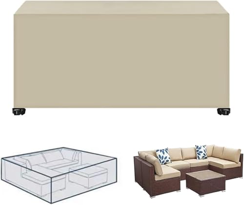 Ja Garde Furiture Abdeckungen 250 * 110 * 90cm wasserdichte Rechteckige Outdoor-furiture Abdeckung Für Tischstühle Ratta Furiture Abdeckungen Große Terrassenüberdachung, Coffee, 200 * 160 * 70cm von Generic