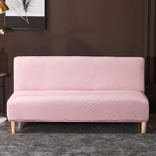 Jacquard-Stretch-futon-schlafsofabezug Einfarbig Form Fit Verdicken All-Inclusive-futonbezug Staubdichter, Rutschfester Faltbarer Couchbezug, Pink, 160—190cm von Generic