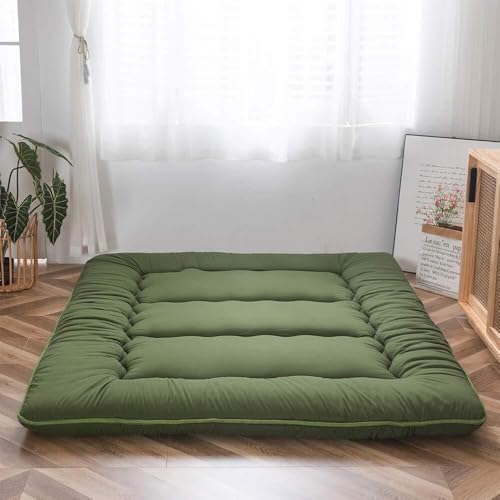Japanese Floor Mattress,Thick Futons Sofa Couch Bed,Thicken Sleeping Pad,Foldable Roll Up Floor Futon for Adults,Tatami Mat Dormitory Bed Lounger,4 Inches(Green,Twin(39"x80")) von Generic