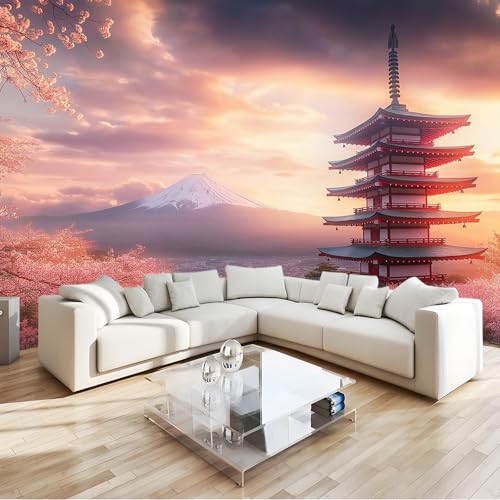 Japanisch Vlies Fototapete 400 X 280 Cm Rosa Pagode Kirschblüten - 3D Effekt Fototapeten Vliestapete Xxl Wandtapete Motivtapeten Wanddekoration Wohnzimmer Schlafzimmer Japanisch Vlies Fototapete 400 X 280 Cm Rosa Pagode Kirschblüten - 3D Effekt Fototapeten Vliestapete Xxl Wandtapete Motivtapeten Wanddekoration Wohnzimmer Schlafzimmer von Generic