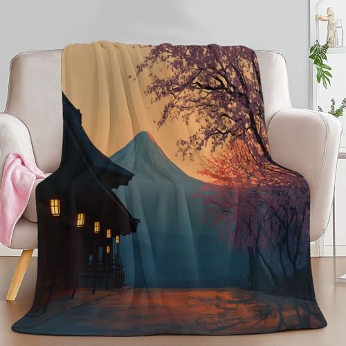 Japanische Architektur Nachtszene Mond Kuscheldecke 130 x 150 cm Weich Flauschig Decke, Kinder Teenager und Erwachsene Sand Warm Sofaüberwurf Decke Für Bett Sofa Schlafzimmer Büro Japanische Architektur Nachtszene Mond Kuscheldecke 130 x 150 cm Weich Flauschig Decke, Kinder Teenager und Erwachsene Sand Warm Sofaüberwurf Decke Für Bett Sofa Schlafzimmer Büro von Generic