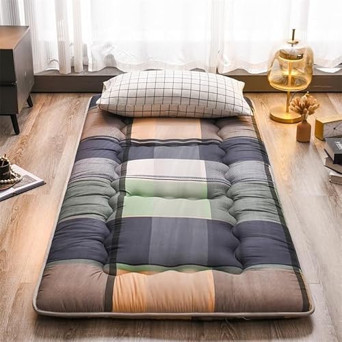 Japanische Boden-Futonmatratze, Faltbare Tragbare Boden-Isomatte, Aufrollbare Weiche Futon-Tatami Für Die Massage Im Campingschlafsaal(E,0.9 * 2.0m) von Generic
