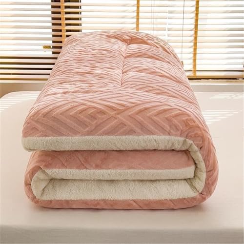 Japanische Dicke Futon-Matratze Tatami, Tragbar, Atmungsaktiv, Schlafunterlage, Wohnzimmer, Boden, Schlafzimmer, Bett, Camping, Schlafsaal, Einzel- Und Doppelmatte(Pink,150x200 cm) von Generic