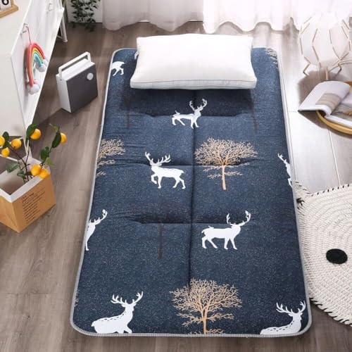 Japanische Futon-Bodenmatratze, Zusammenklappbare Bodenschlafunterlage, Tragbares Aufrollbares Gästebett, Futonmatte Für Camping-Schlafsaalreisen von Generic