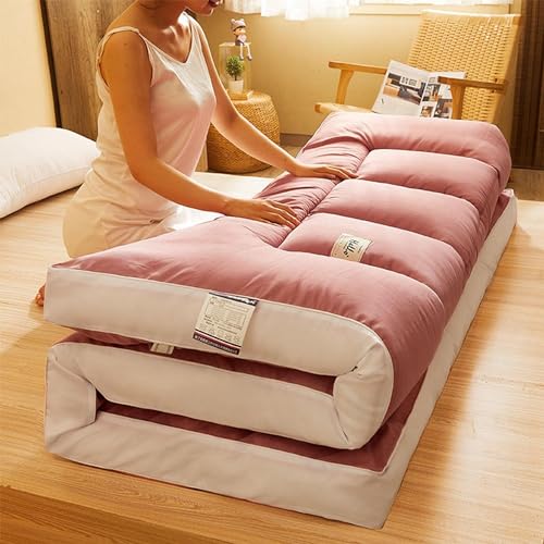 Japanische Futonmatratze – Faltbare und tragbare Vollgröße, Dickes, gestepptes Campingbett für Boden/Gästezimmer/Schlafsaal, leicht aufrollbares Design von Generic