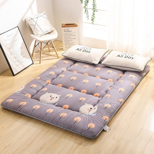 Japanische Sommerschlafmatte 10 cm dicke faltbare rollbare Fußbodensofa Doppelbett Futon weiche Matratze Matte für Schlaf (Farbe: E Größe: 90 x 190 cm) von Generic
