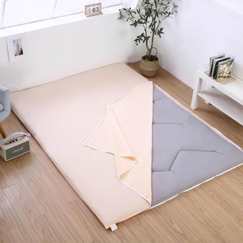 Japanischer Futon-Matratzenbezug mit Doppelreißverschluss – 100% Baumwolle, Faltbarer Bezug, Wasser- und staubdichter, waschbarer Stoff (Einzelbett/Doppelbett/Queensize) von Generic
