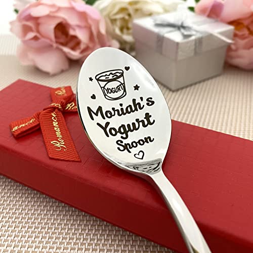 Joghurt-Löffel – personalisiertes Geburtstagsgeschenk für Joghurt-Liebhaber – personalisierbar mit Namen und Text auf Griff – lustiger Löffel einzigartiges Geschenk in Geschenkbox von Generic