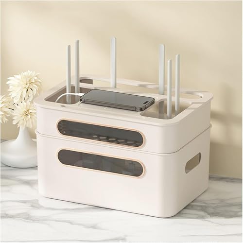 Kabelaufbewahrungsbox, WiFi-Router-aufbewahrungsbox, Router-Hider-Box, Mehrschichtiges Aufbewahrungsbox-Rack Für Die Lagerung Von Kabeln, Routern, Tv-Set-top-Boxen, A, 31.5×22×20 cm von Generic