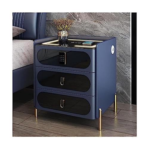 Kabellose Ladestation Endtisch mit Lock Smart Night Stand Kabinett LED Nachttisch mit USB 3 Ablagen aus Holz Modern Kabellose Ladestation Endtisch mit Lock Smart Night Stand Kabinett LED Nachttisch mit USB 3 Ablagen aus Holz Modern von Generic