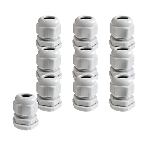 Kabelverschraubung M20, 10 Stück Nylon Verstellbaren Kabelverschraubungen, IP68 Wasserdicht Kabeldurchführungen für Outdoor Garten Schaltkasten Abzweigkaste Kabelverschraubung M20, 10 Stück Nylon Verstellbaren Kabelverschraubungen, IP68 Wasserdicht Kabeldurchführungen für Outdoor Garten Schaltkasten Abzweigkaste von Generic