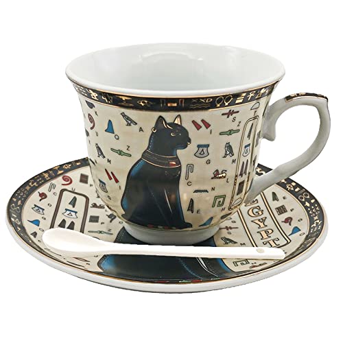 Kaffee-Espressotassen und Untertassen, ägyptische goldene Keramik, Espresso-Schnapsbecher, Demitasse-Tasse, 100 ml, Teetasse-Set, Porzellan, Geschenk für Geburtstag, Familie, Freunde, Beige und Kaffee-Espressotassen und Untertassen, ägyptische goldene Keramik, Espresso-Schnapsbecher, Demitasse-Tasse, 100 ml, Teetasse-Set, Porzellan, Geschenk für Geburtstag, Familie, Freunde, Beige und von Generic