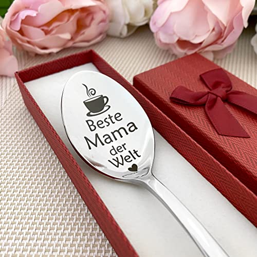 Kaffeelöffel "Best Mama in the World" – personalisiertes Geschenk für Mutter – Muttertagsgeschenk – Teelöffel für Mutter – Geburtstagsgeschenk Löffel mit Namen von Generic