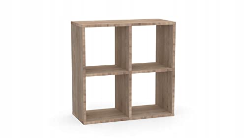 KLX Regal Sonoma 2x2 - Bücherregal 67,26 x 67,4 cm - Raumteiler Regal - Würfelregal für Wohnzimmerund Büro - Regal Würfel mit 4 Fächern - Aufbewahrung Regal von Generic