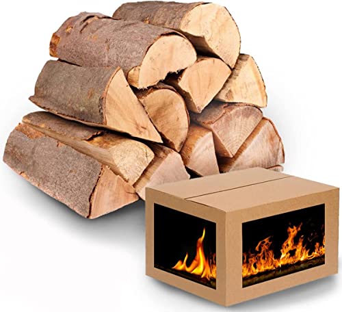 Kammergetrocknetes Holz Brennholz Buche Kaminholz 24,7 Kg Holzscheite 25-33 cm. Buchenholz Feuerholz für Kamin Grill von Generic