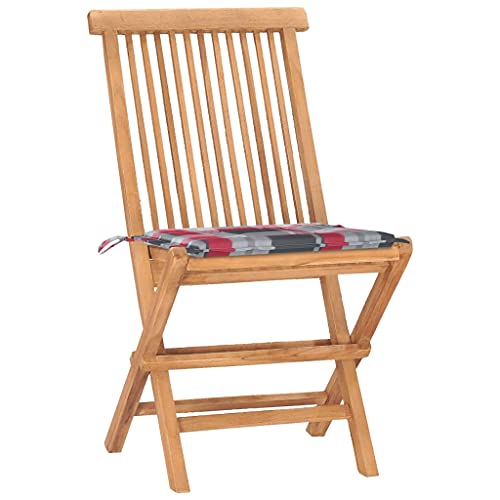 Kangmusi 3-TLG. Garten-Essgruppe mit Kissen Klappbar Massivholz Teak,3063211 von Generic