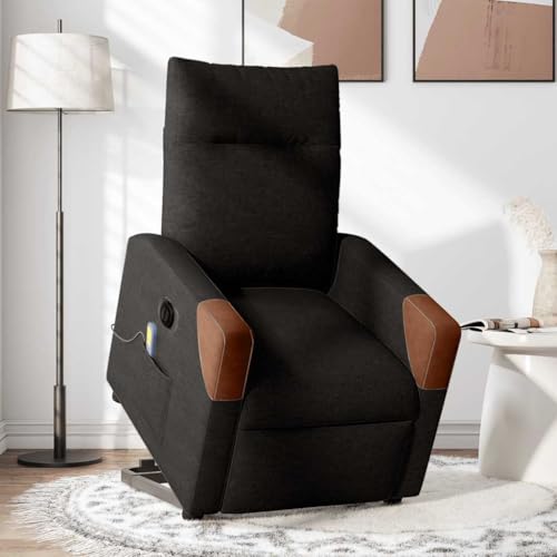 Kangmusi Elektrischer Massagesessel mit Aufstehhilfe Schwarz Stoff,3324032 von Generic