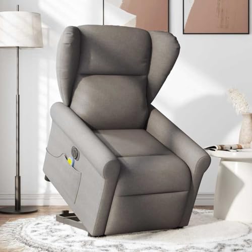 Kangmusi Elektrischer Massagesessel mit Aufstehhilfe Taupe Stoff,3303411 von Generic