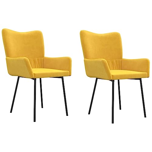 Kangmusi Esszimmerstühle 2 STK. Gelb Samt,344805 von Generic