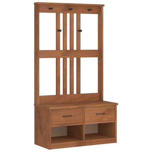 Kangmusi Garderobenständer ENS 87x40x159,5cm Massivholz Kiefer, 4010490 von Generic