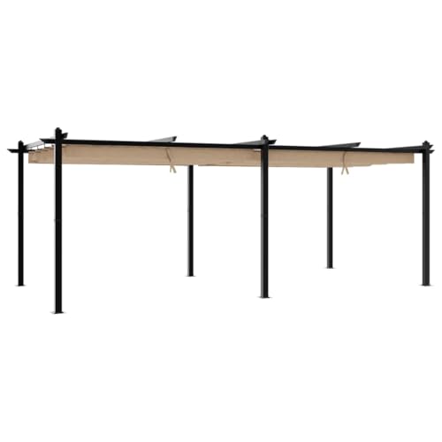 Kangmusi Gartenpavillon mit Ausziehbarem Dach Taupe 3x6 m Aluminium, Taupe 3217063 von Generic