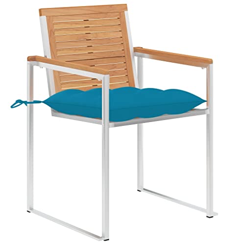 Kangmusi Gartenstühle 8 STK. mit Kissen Massivholz Teak,3078627 von Generic