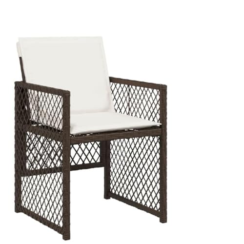 Kangmusi Gartenstühle mit Kissen 4 STK. Braun Poly Rattan,364952 von Generic