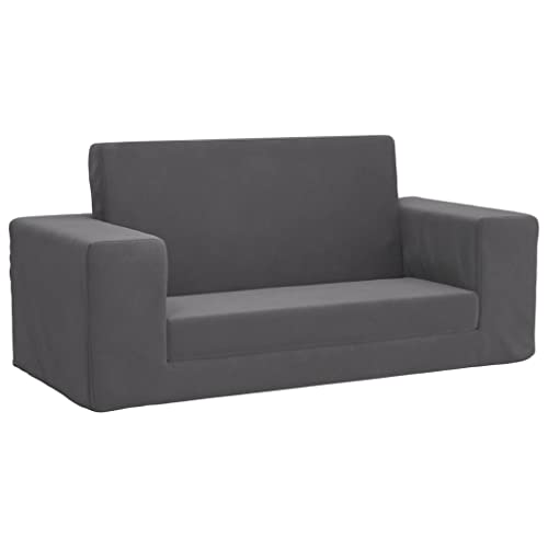 Kangmusi Kinder-Schlafsofa 2-Sitzer Anthrazit Weicher Pl¨¹sch, kangmusi357030 von Generic
