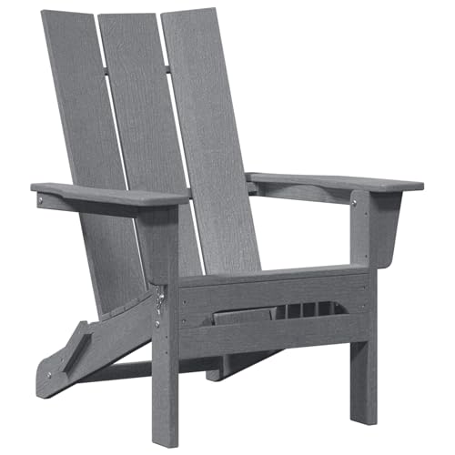 Kangmusi Klapp-Adirondack-Stuhl Hellgrau 74,5x80,5x90 cm HDPE,42006620 von Generic