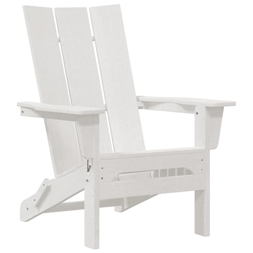 Kangmusi Klapp-Adirondack-Stuhl Weiß 74,5x80,5x90 cm HDPE,42006617 von Generic