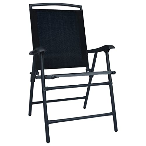 Kangmusi Klappbare Gartenstühle 2 STK. Textilene Schwarz,47923 Kangmusi Klappbare Gartenstühle 2 STK. Textilene Schwarz,47923 von Generic