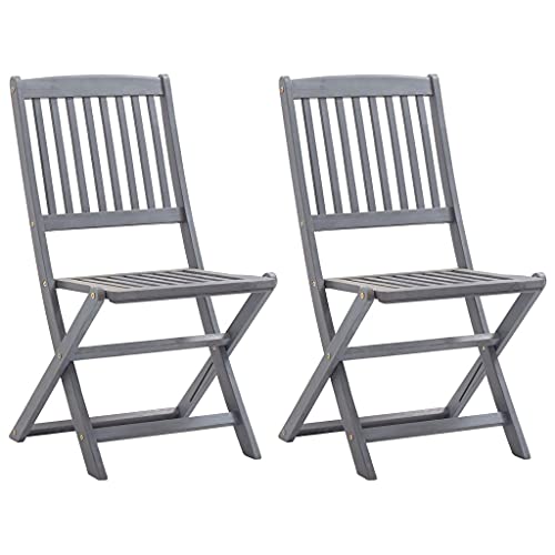 Kangmusi Klappbare Gartenstühle 2 STK. mit Kissen Massivholz Akazie,3064540 von Generic