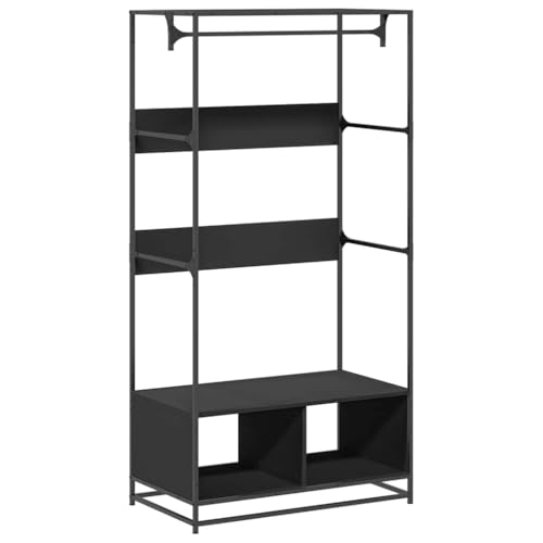 Kangmusi Kleiderständer Schwarz 90x50x180 cm Holzwerkstoff, Schwarz 849294 von Generic