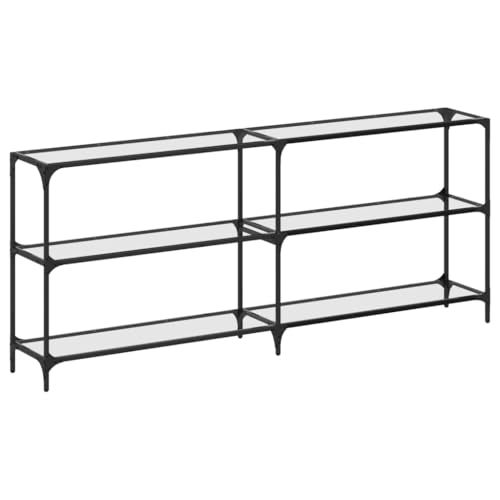 Kangmusi Konsolentisch mit Glasplatte Transparent 194,5x30x81 cm Stahl, Transparent 846034 von Generic