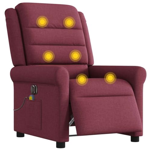 Kangmusi Massagesessel Elektrisch Weinrot Stoff,3303307 von Generic